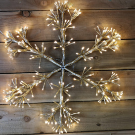 60cm Gold Starburst Snowflake Wall Window Decoration with 300 Warm White LEDs - thumbnail 3