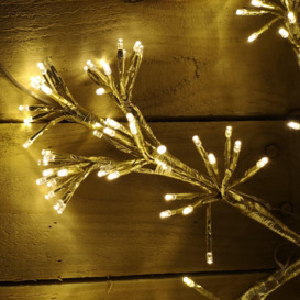 60cm Gold Starburst Snowflake Wall Window Decoration with 300 Warm White LEDs - thumbnail 2