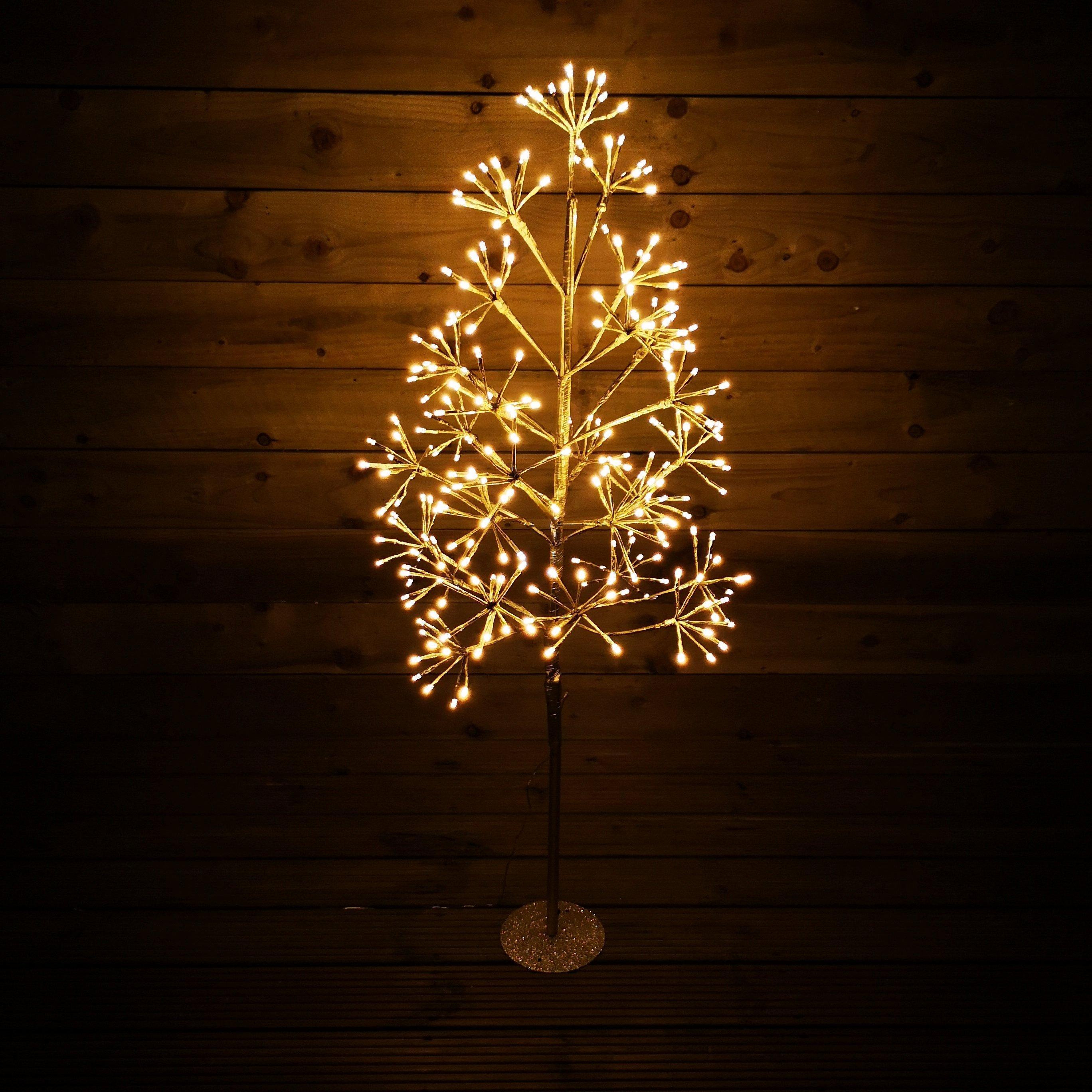 1.2m Champagne Gold Firework Christmas Tree with 260 Warm LEDs - image 1