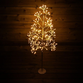 1.2m Champagne Gold Firework Christmas Tree with 260 Warm LEDs - thumbnail 1