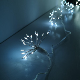200 LED 10 Starburst Premier Christmas Outdoor Battery Timer Lights in Cool White - thumbnail 2