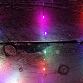 1.2m Christmas Static Star LED Silver Pin Wire V Curtain Lights in Rainbow - thumbnail 3