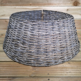 28/70cm Everlands KD Willow Christmas Tree Skirt Wicker Rattan - Large Grey Wash - thumbnail 2