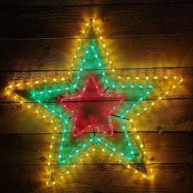 80cm Multicoloured LED Indoor Outdoor Star Ropelight Christmas Decoration