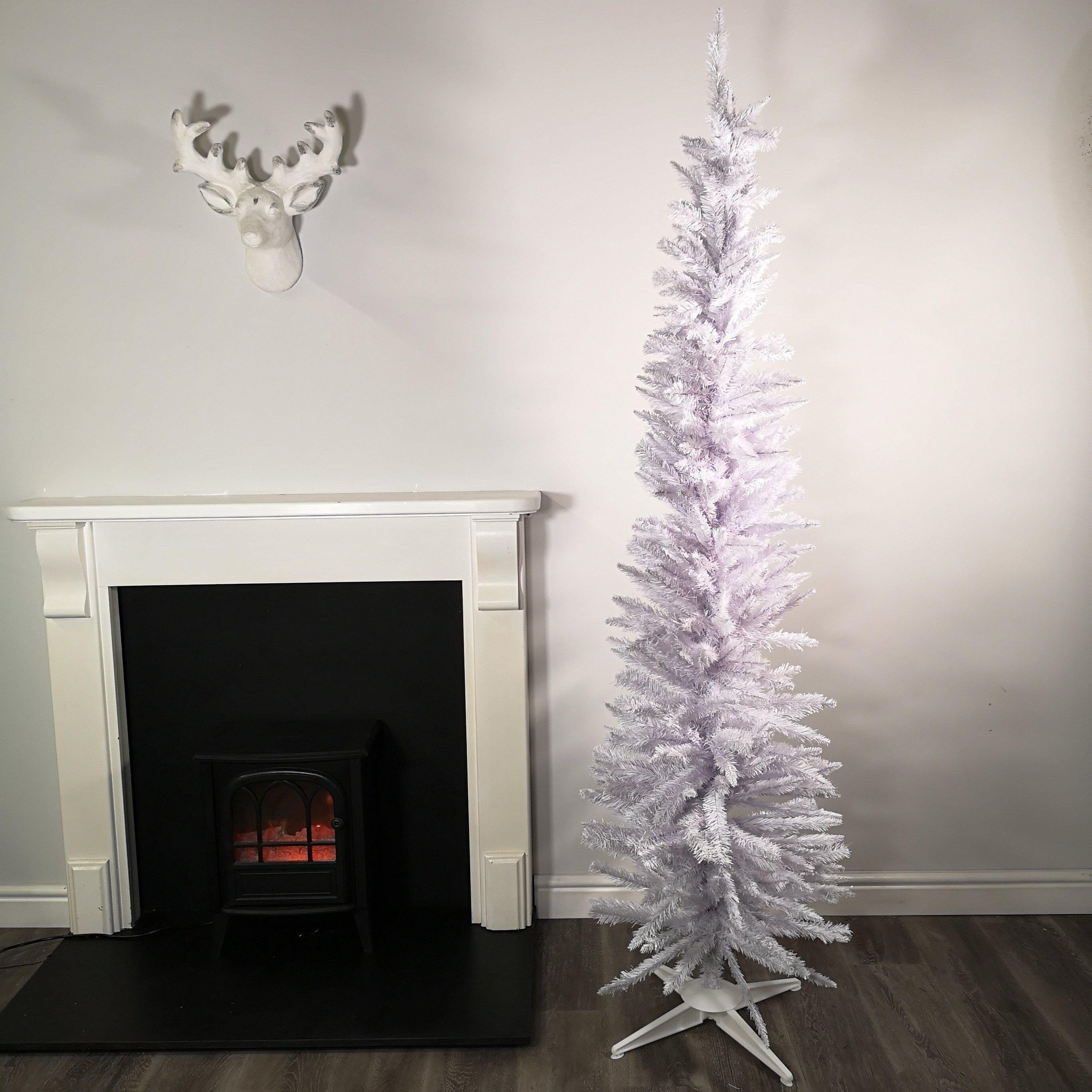 7ft (210cm) White Pencil Pine Christmas Tree with 401 Tips - image 1