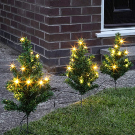 6 x 30cm LED Lit Premier Christmas Tree Path Lights (15 LEDs Per Tree) - thumbnail 2