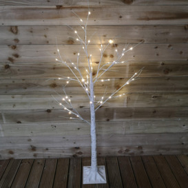 1.5m (5ft) Indoor Outdoor Christmas Lit Birch Tree with 64 Warm White LEDs - thumbnail 3