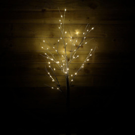 1.5m (5ft) Indoor Outdoor Christmas Lit Birch Tree with 64 Warm White LEDs - thumbnail 2