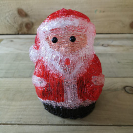 19cm Acrylic Sitting Christmas Santa With 16 Ice White LEDs - thumbnail 3