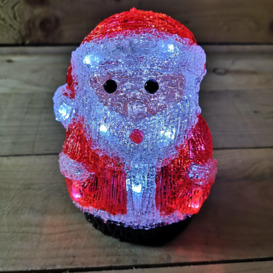 19cm Acrylic Sitting Christmas Santa With 16 Ice White LEDs - thumbnail 2