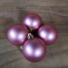 16pcs 6cm Assorted Shatterproof Baubles Christmas Decoration in Rose Pink - thumbnail 2