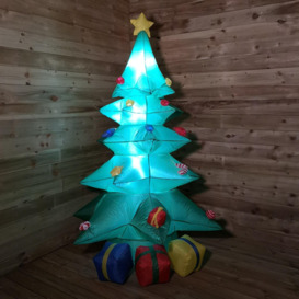 Premier 2.4M Inflatable Outdoor LED Light Up Christmas Tree with Parcels - thumbnail 2