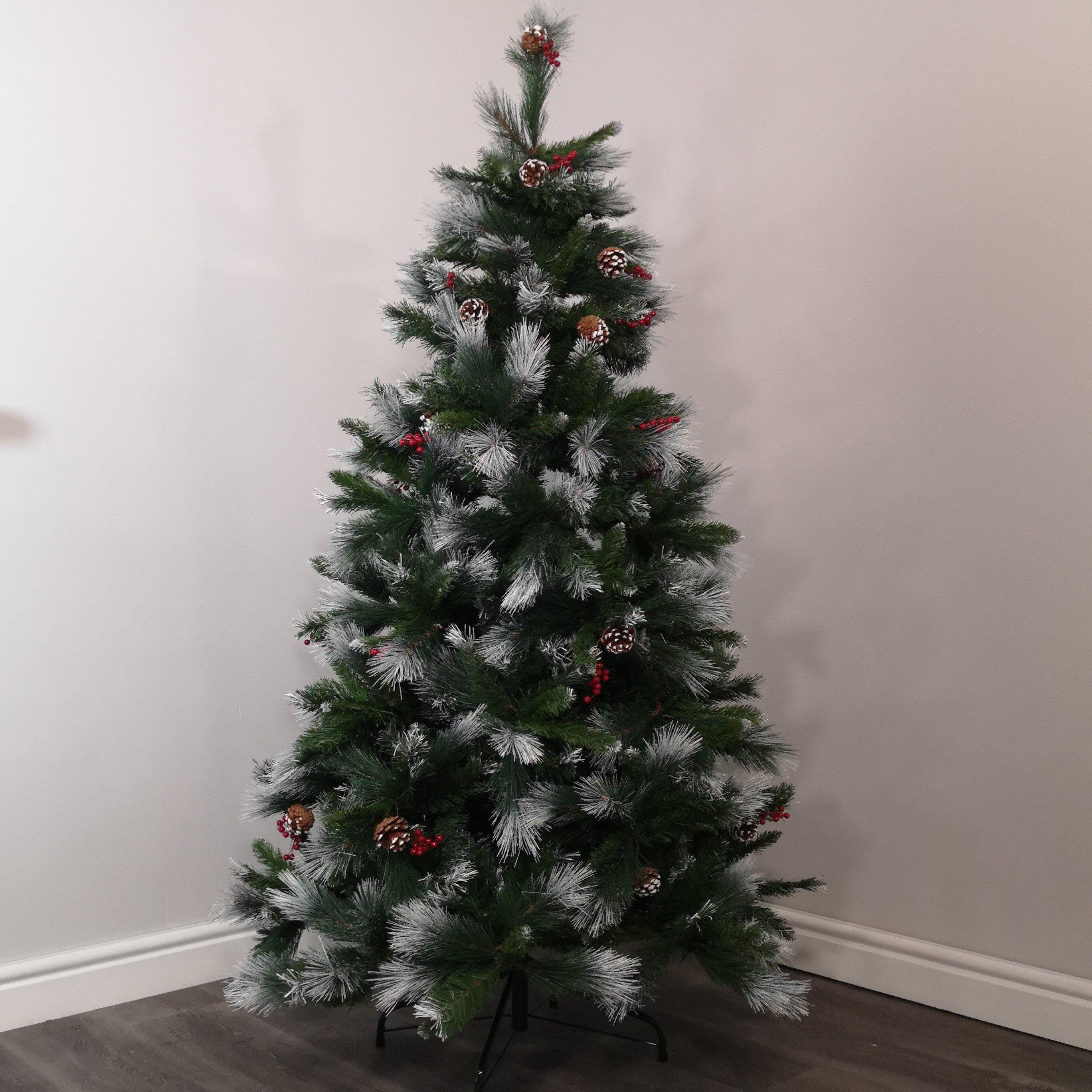 7ft (210cm) Avatika Frosted Christmas Tree With Cones 896 tips - image 1