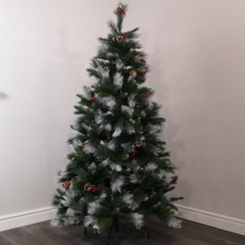 7ft (210cm) Avatika Frosted Christmas Tree With Cones 896 tips - thumbnail 1