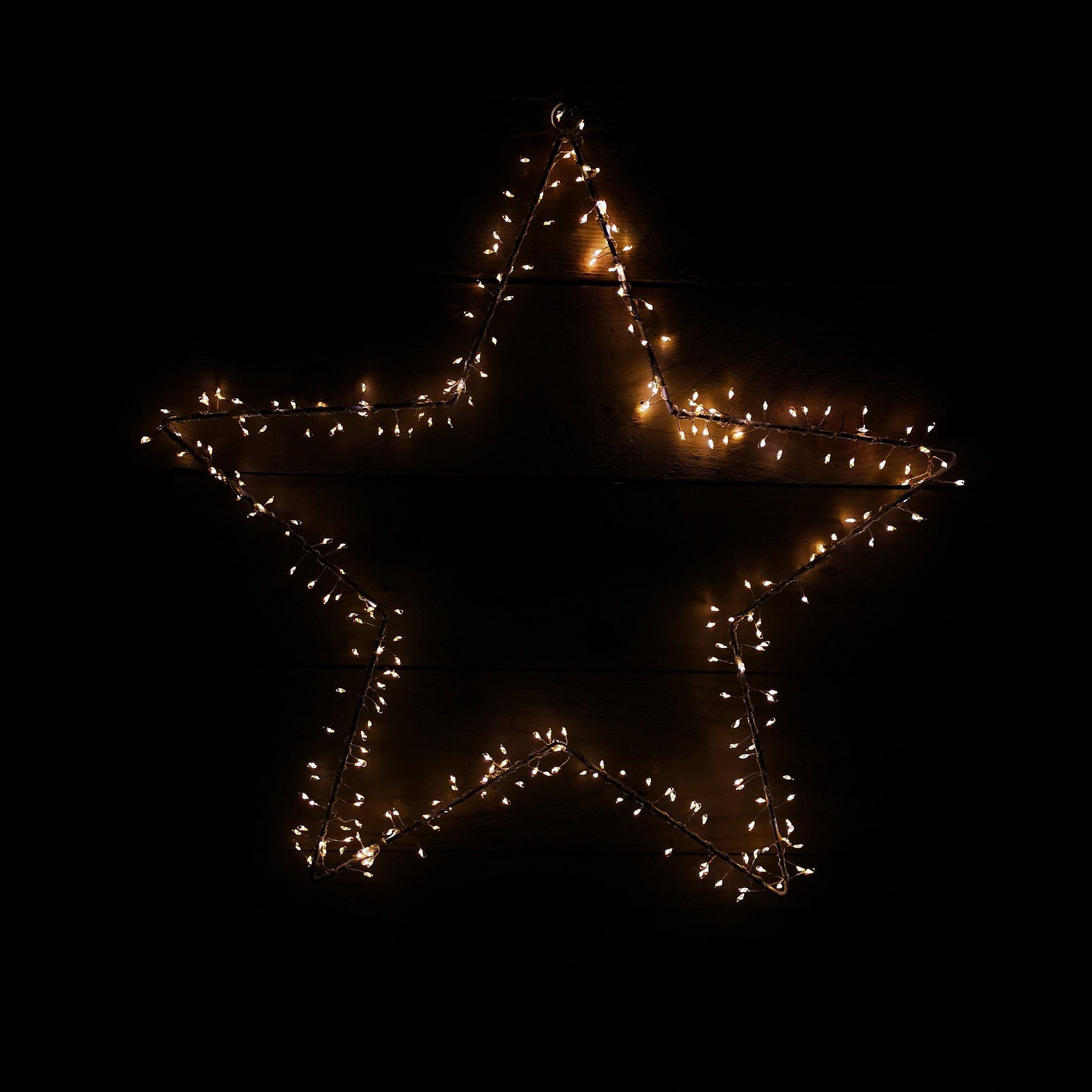 280 LED Festive 60cm Premier MicroBrights Outdoor Star Silhouette in Warm White - image 1