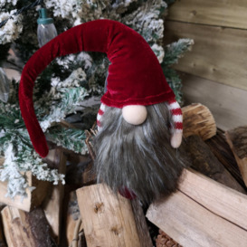 40cm Festive Christmas Gonk with Haired Body & Long Burgundy Hat - thumbnail 1