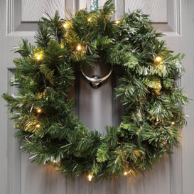 Pre Lit Christmas Door Decoration Kit - 90cm Trees / Garland & 60cm Wreath - thumbnail 2