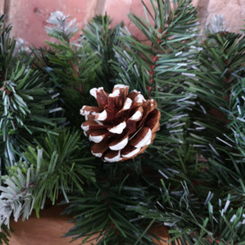 270cm (9ft) x 25cm Snow Tipped King Fir Christmas Garland with Pine Cones - thumbnail 3