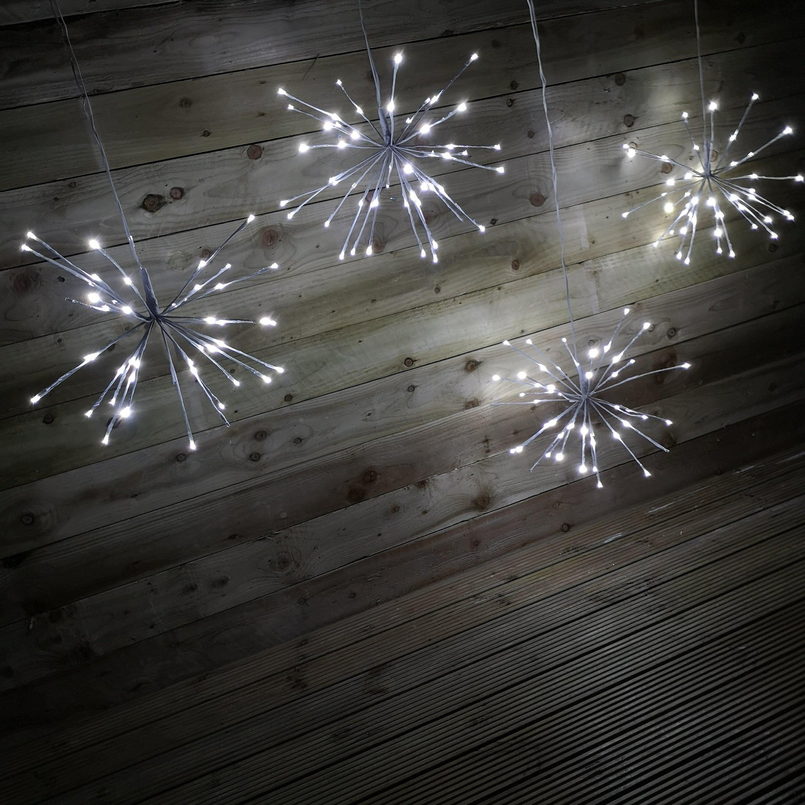Set Of 4 45cm Premier Christmas Sparkle Ball Twinkling LED Lights in Cool White - image 1