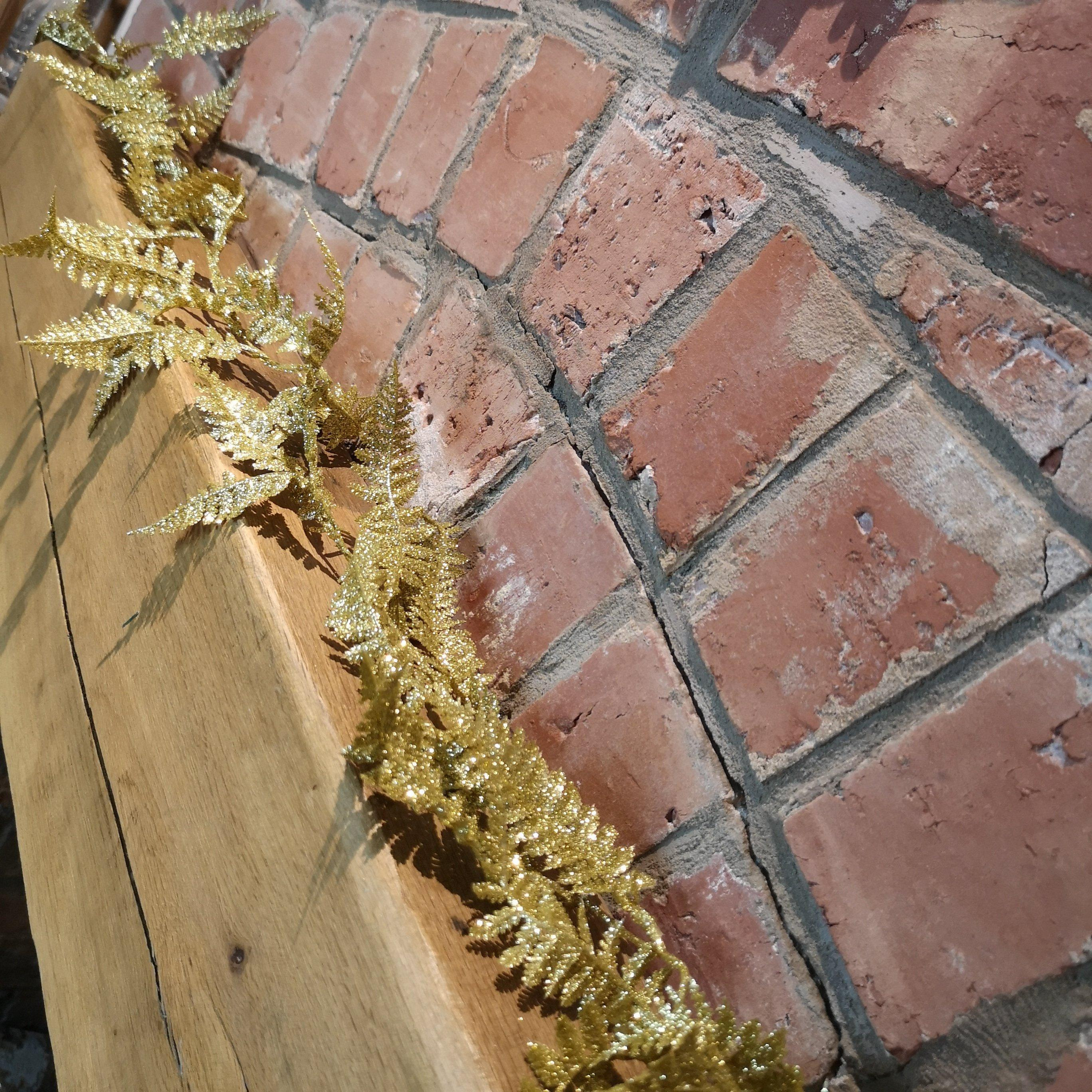 1.8m Christmas Maidenhair Fern Garland Decoration Gold - image 1