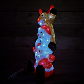 60cm Indoor Outdoor Santa Snowman Reindeer Tower With 60 Ice White LEDs - thumbnail 2