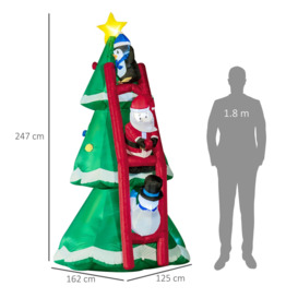 8ft Inflatable Christmas Tree with Santa Claus Penguin Snowman - thumbnail 3