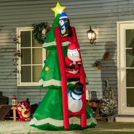 8ft Inflatable Christmas Tree with Santa Claus Penguin Snowman - thumbnail 2