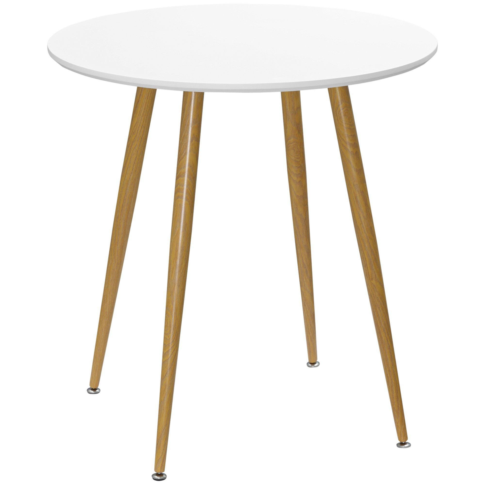 Modern Dining Table with Matte Round Top Metal Base for 2 People - image 1