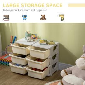 Three-Tier Storage Unit Vertical Dresser Tower with Drawers - thumbnail 3