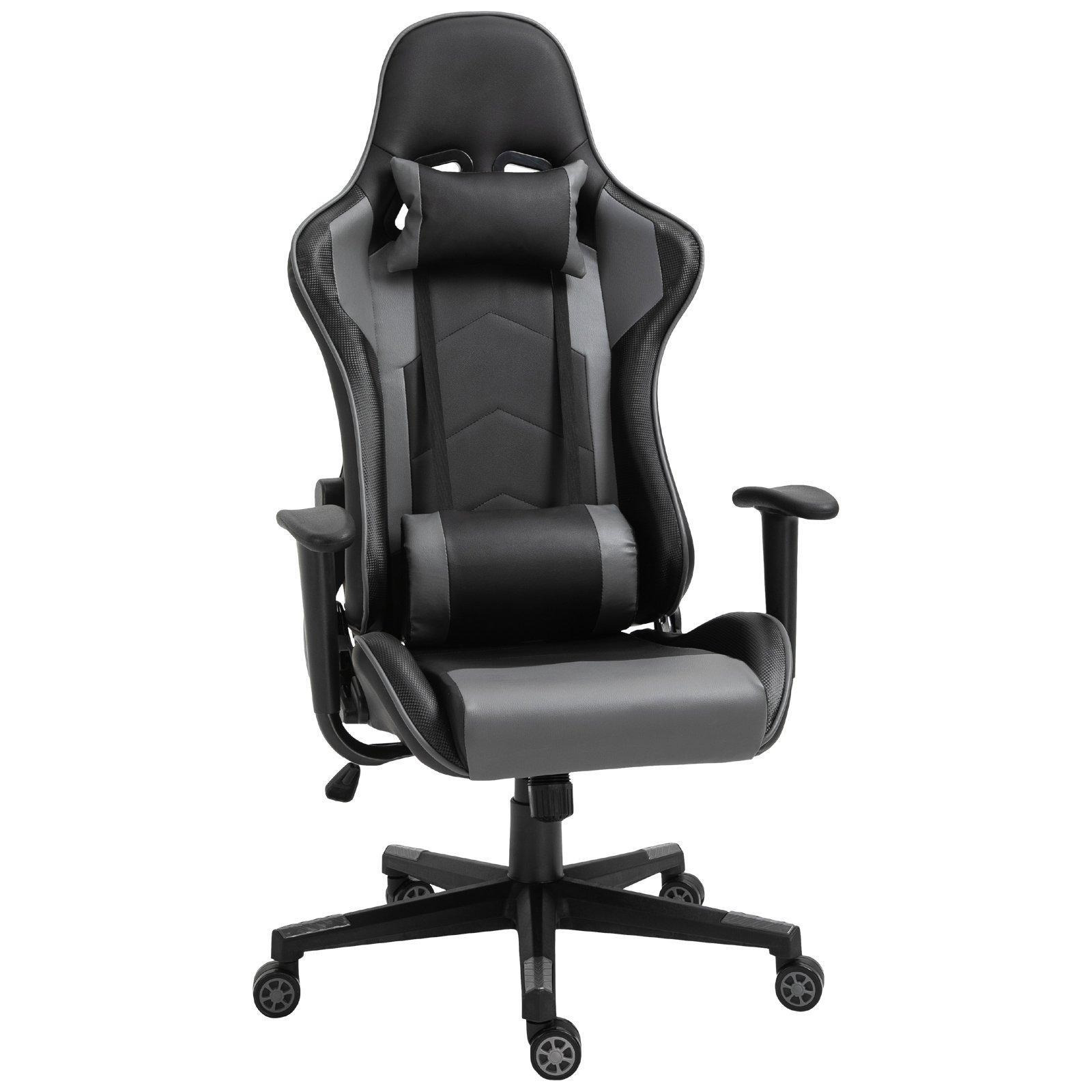 PU Leather Gaming Chair with Adjustable Pillow and Lumbar Support - image 1