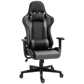 PU Leather Gaming Chair with Adjustable Pillow and Lumbar Support - thumbnail 1