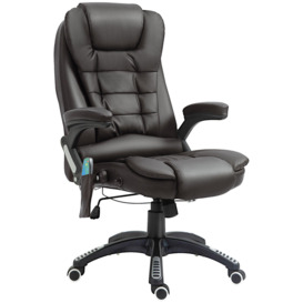 Executive Office Chair with Massage Heat PU Leather Reclining Chair