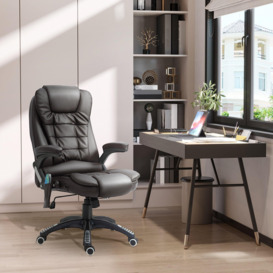 Executive Office Chair with Massage Heat PU Leather Reclining Chair - thumbnail 3
