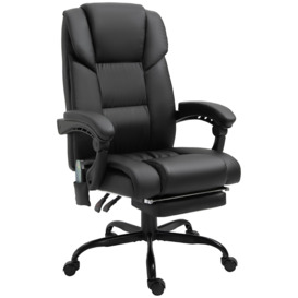 PU Leather Massage Office Chair with 6 Vibration Points Adjustable - thumbnail 1