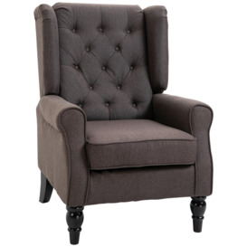 Retro Accent Chair Wingback Armchair with Wood Frame Living Room