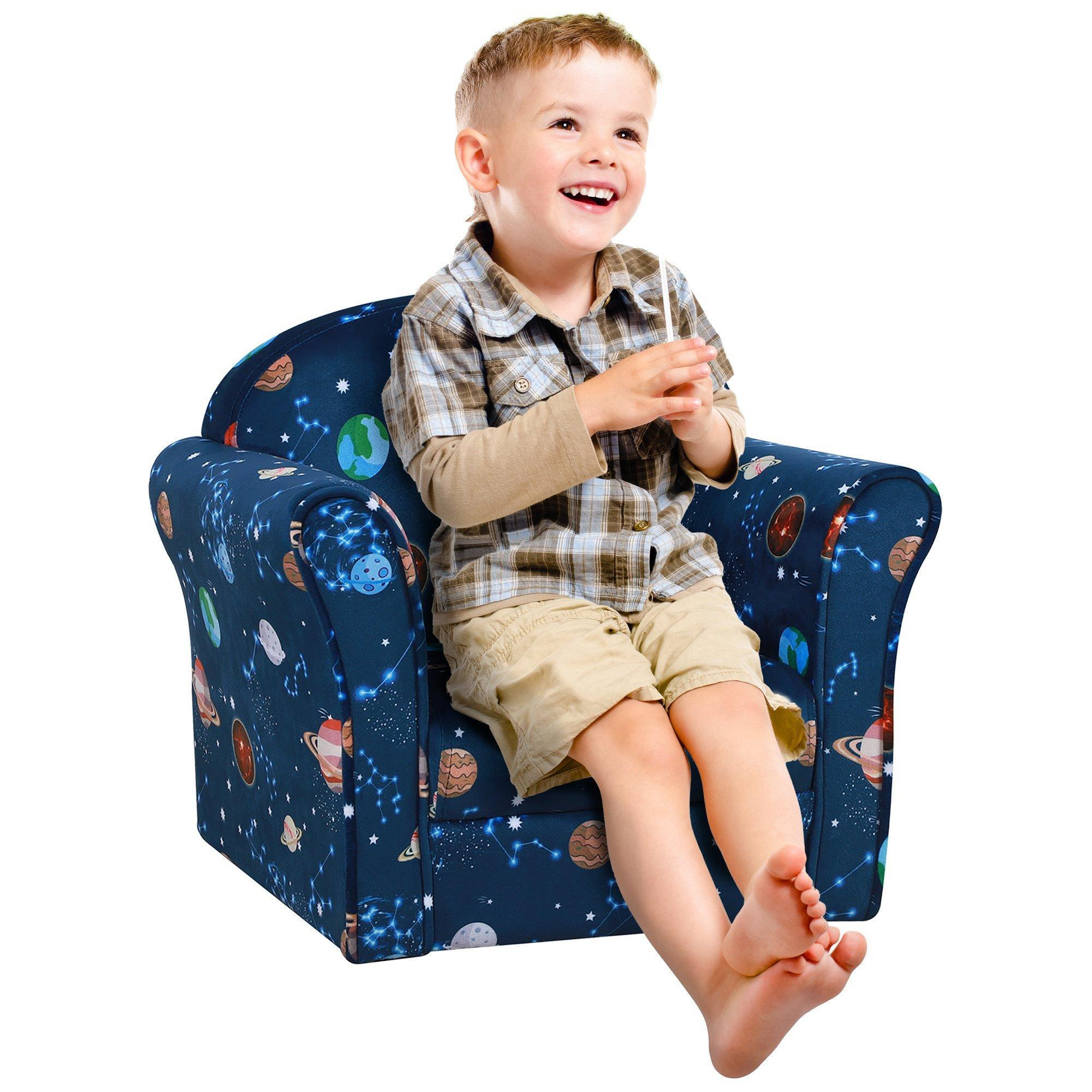 Kids Mini Sofa Armchair, Planet-Themed Chair, for Bedroom, Playroom - image 1
