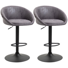 Adjustable Swivel Bar Stools Set of 2 Bar Chairs with Footrest - thumbnail 1