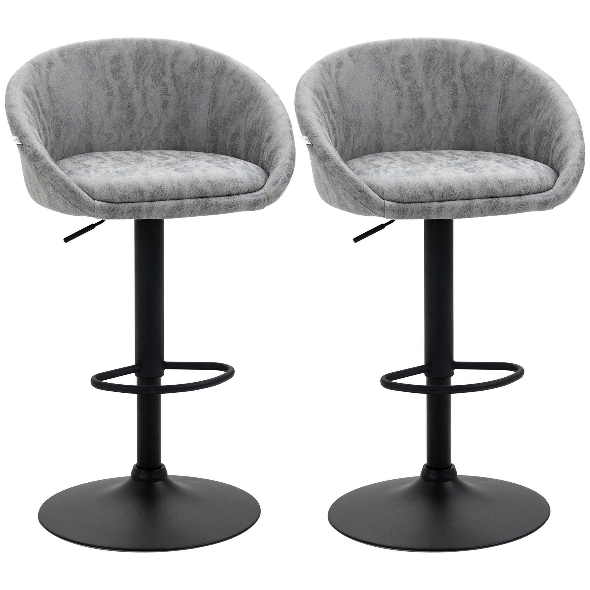 Adjustable Swivel Bar Stools Set of 2 Bar Chairs with Footrest - image 1