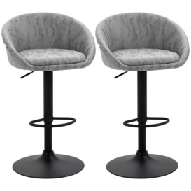 Adjustable Swivel Bar Stools Set of 2 Bar Chairs with Footrest - thumbnail 3