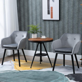 Modern Upholstered Fabric Bucket Seat Dining Room Armchairs - thumbnail 3