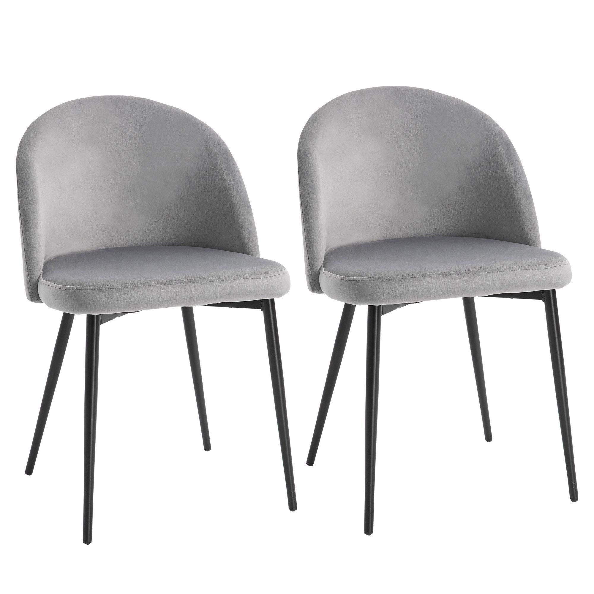 2 Pieces Modern Upholstered Fabric Bucket Seat Dining Chairs - image 1