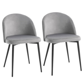 2 Pieces Modern Upholstered Fabric Bucket Seat Dining Chairs - thumbnail 1