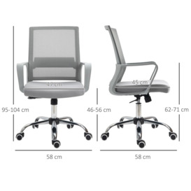 Ergonomic Office Chair Adjustable Height Mesh with Swivel Wheels - thumbnail 3