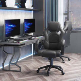 Executive Racing Swivel Gaming Office Chair PU Leather Computer Desk - thumbnail 3