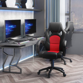 Executive Racing Swivel Gaming Office Chair PU Leather Computer Desk - thumbnail 3