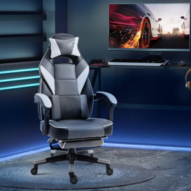 Gaming Chair Ergonomic Computer Chair with Footrest Headrest Lumbar - thumbnail 2