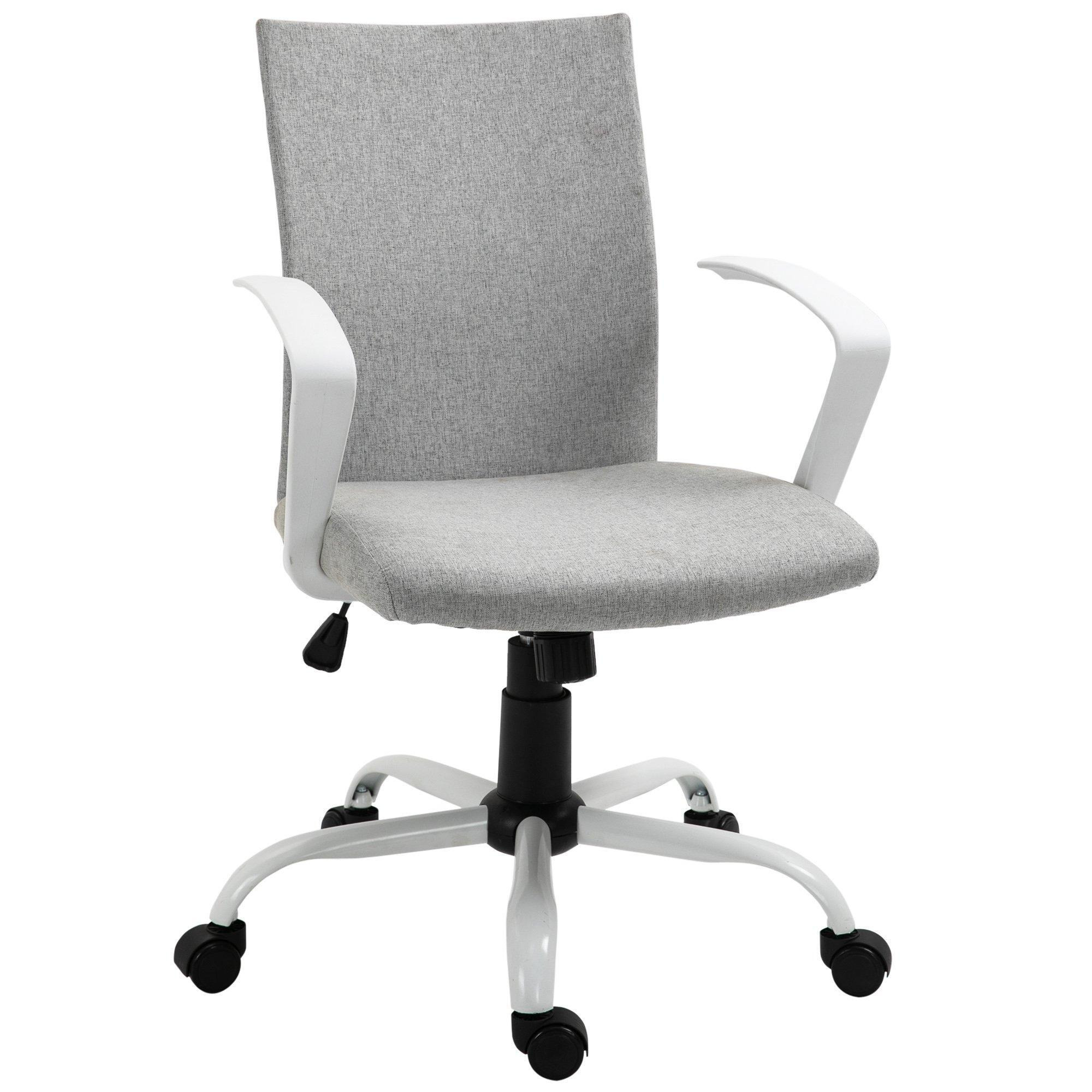 Office Chair Linen Swivel Computer Desk Chair Home Study Task Chair - image 1