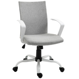 Office Chair Linen Swivel Computer Desk Chair Home Study Task Chair - thumbnail 1