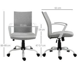 Office Chair Linen Swivel Computer Desk Chair Home Study Task Chair - thumbnail 3