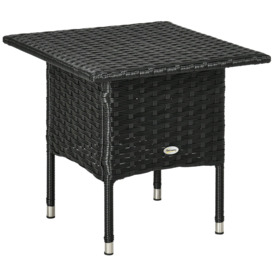 PE Rattan Outdoor Coffee Table, Rattan Side Table for Patio, Garden